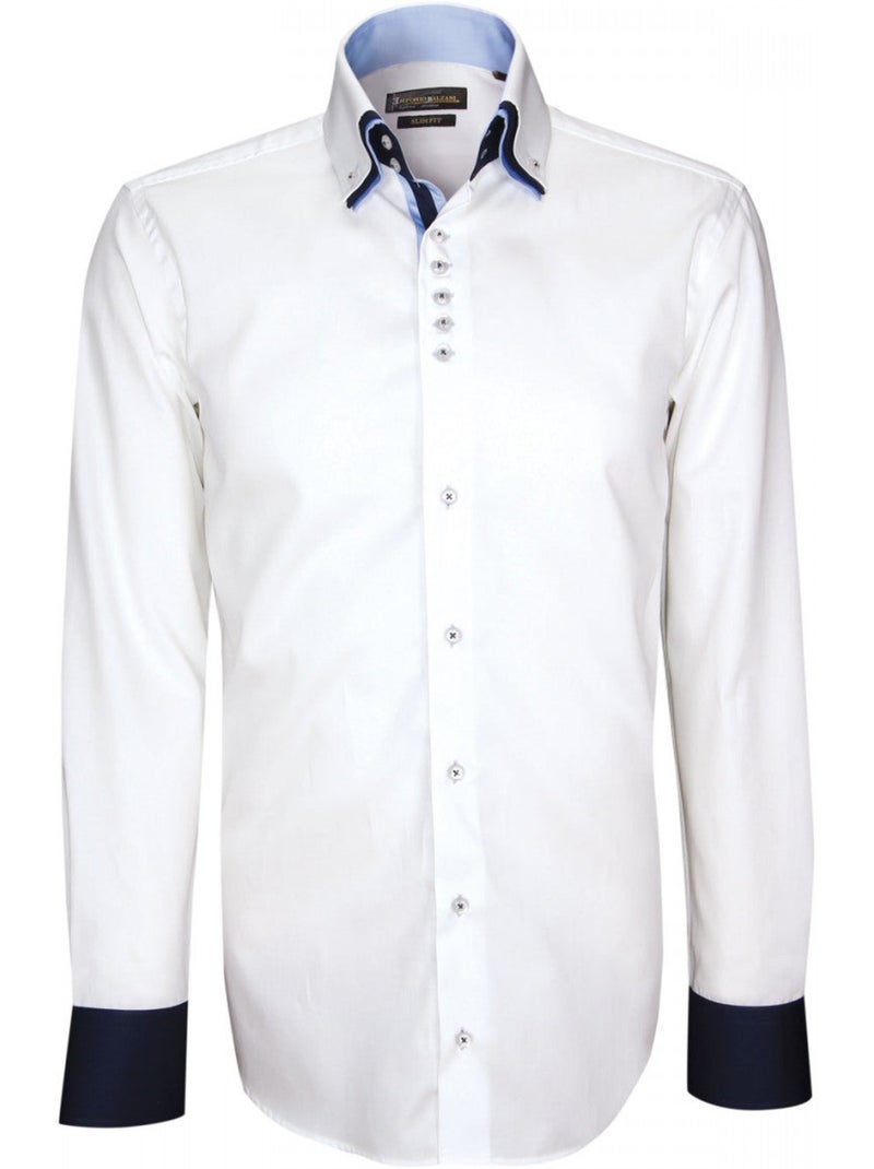 Chemise homme triple col coupe cintrée TRICOL Emporio balzani Bleu - Kiabi