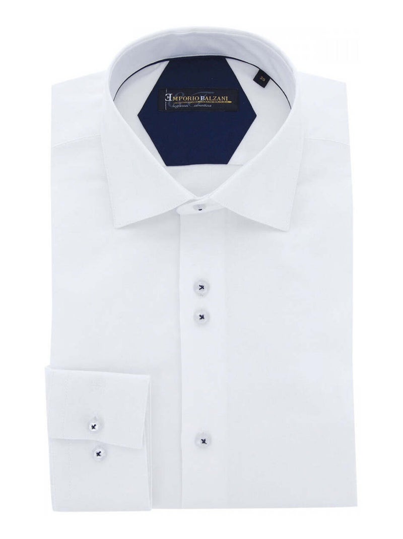 Chemise homme unie coupe droite CLASSIKO Emporio balzani Bleu , 45 Bleu - Kiabi