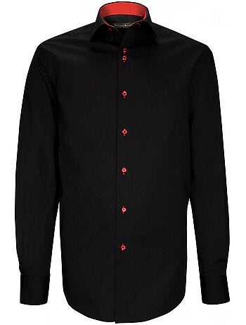 Chemise homme unie noire coupe droite CLAROSSO Emporio balzani