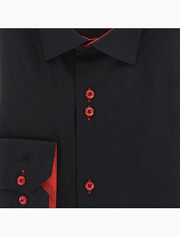 Chemise homme unie noire coupe droite CLAROSSO Emporio balzani