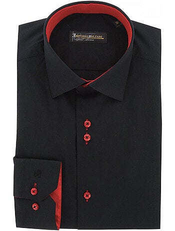 Chemise homme unie noire coupe droite CLAROSSO Emporio balzani