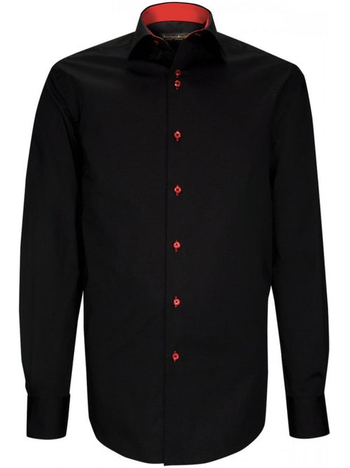 Chemise homme unie noire coupe droite CLAROSSO Emporio balzani - Kiabi