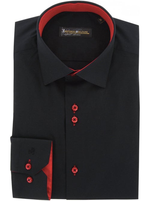 Chemise homme unie noire coupe droite CLAROSSO Emporio balzani - Kiabi