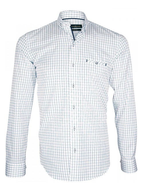 Chemise homme vichy coupe cintrée AGOSTINO Emporio balzani Blanc , 44 - Kiabi