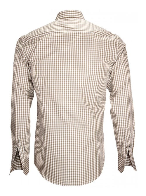 Chemise homme vichy coupe cintrée MANOLO Emporio balzani Beige , 41 - Kiabi