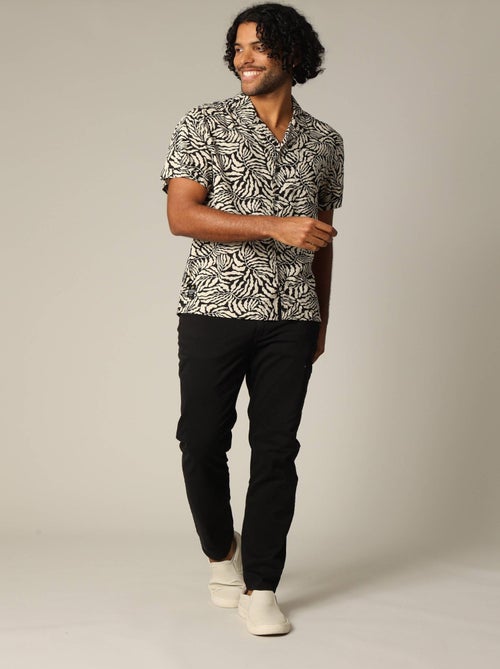Chemise homme viscose à manches courtes et motif tropical 'Deeluxe' - Kiabi