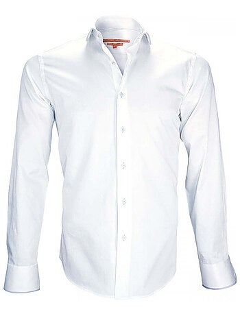 Chemise hommechemise col rond coupe cintrée ROUND TWO Andrew Mac Allister Blanc , 43