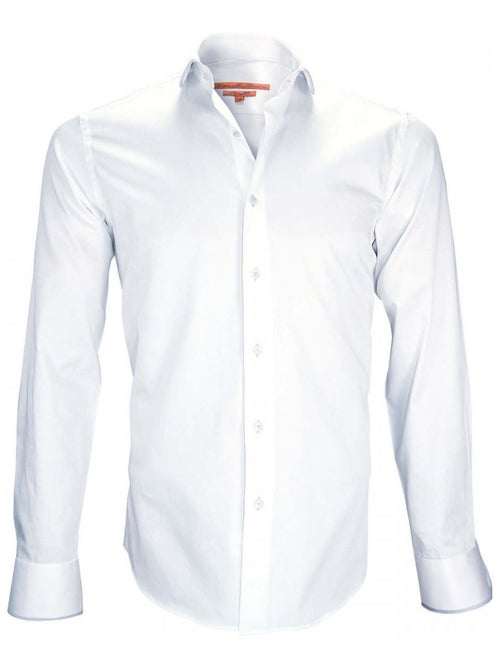 Chemise hommechemise col rond coupe cintrée ROUND TWO Andrew Mac Allister Blanc , 43 - Kiabi