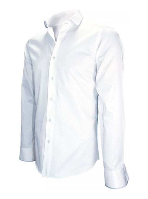 Chemise hommechemise col rond coupe cintrée ROUND TWO Andrew Mac Allister Blanc , 43 - Kiabi