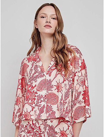 Chemise imprimé coraux