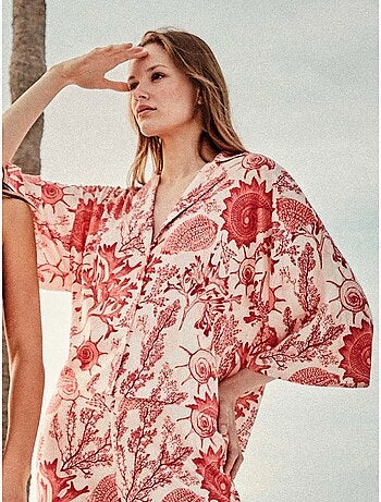 Chemise imprimé coraux