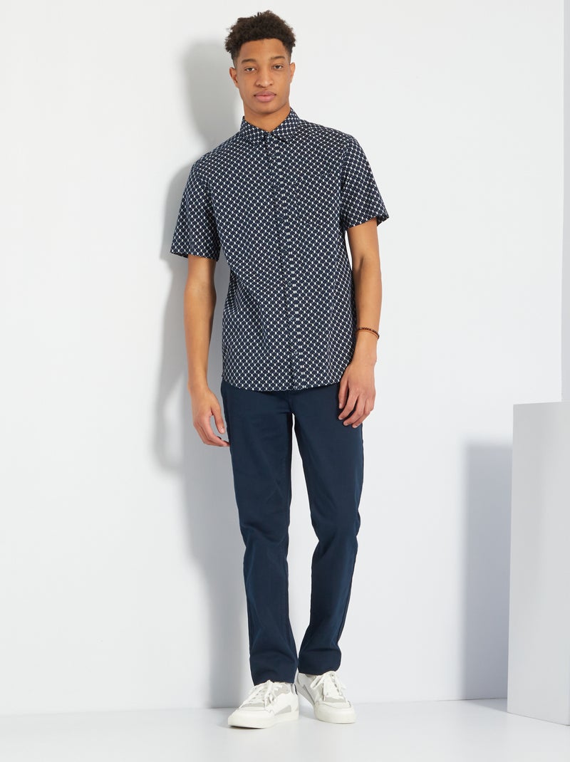 Chemise imprimée +1m90 Bleu marine/Losanges - Kiabi