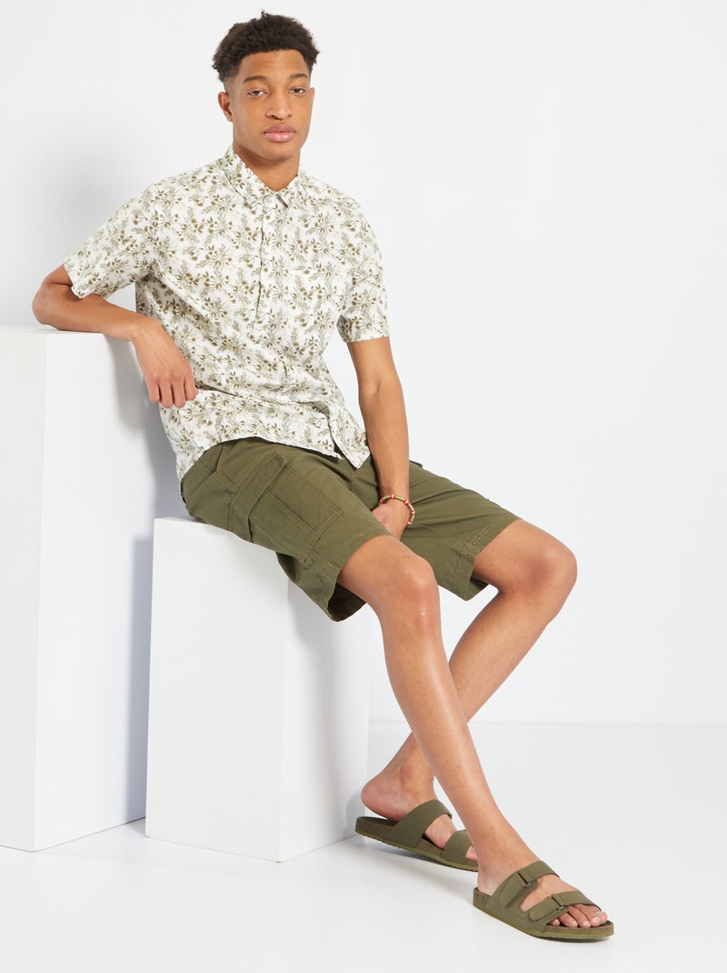 Chemise imprimée +1m90 Écru/Kaki - Kiabi