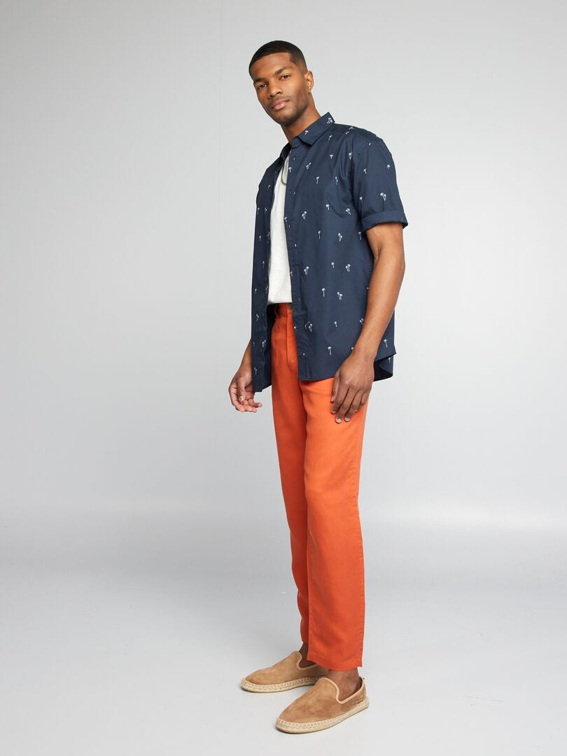 Chemise Femme Imprimée Manches 3/4 MICKURY - Polyester-Élasthanne, Style Décontracté - Pour Bureau, Sortie, Événement