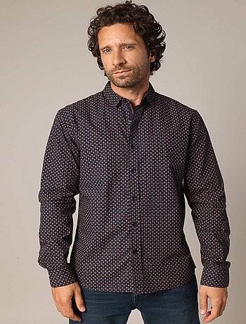 Chemise imprimée à manches longues avec col classique 'Deeluxe'