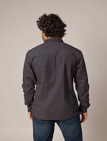 Chemise imprimée à manches longues avec col classique 'Deeluxe'