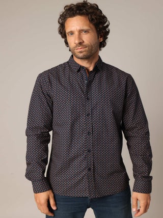 Chemise imprimée à manches longues avec col classique
 'Deeluxe'