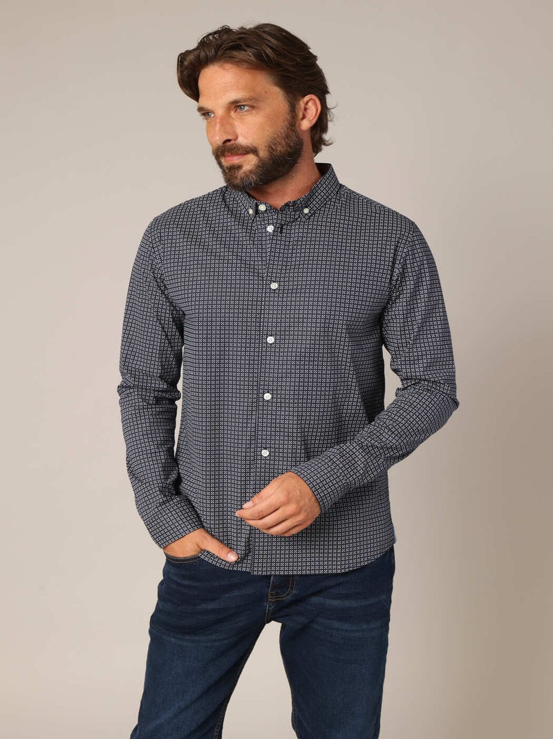 Chemise imprimée coupe droite
 'Deeluxe' Bleu nuit - Kiabi