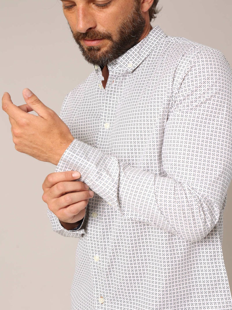 Chemise imprimée coupe droite 'Deeluxe' Ecru - Kiabi