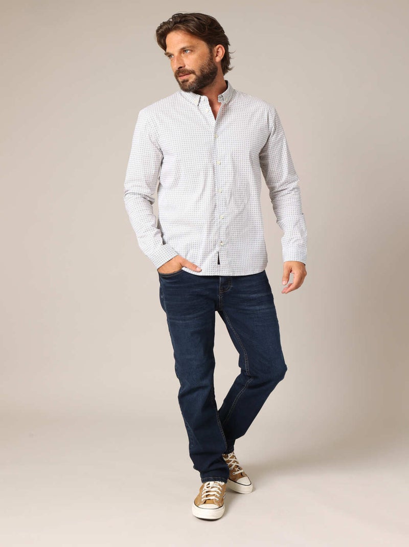 Chemise imprimée coupe droite 'Deeluxe' Ecru - Kiabi