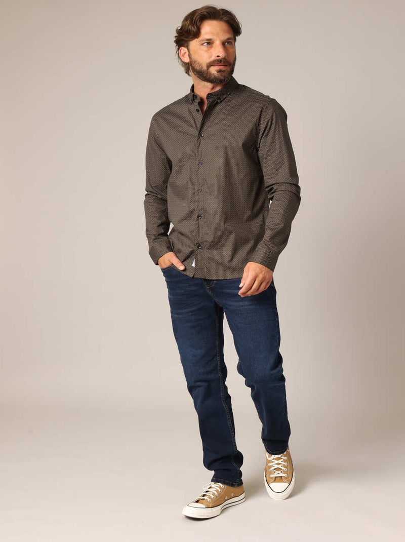 Chemise imprimée coupe droite 'Deeluxe' Vert bouteille - Kiabi