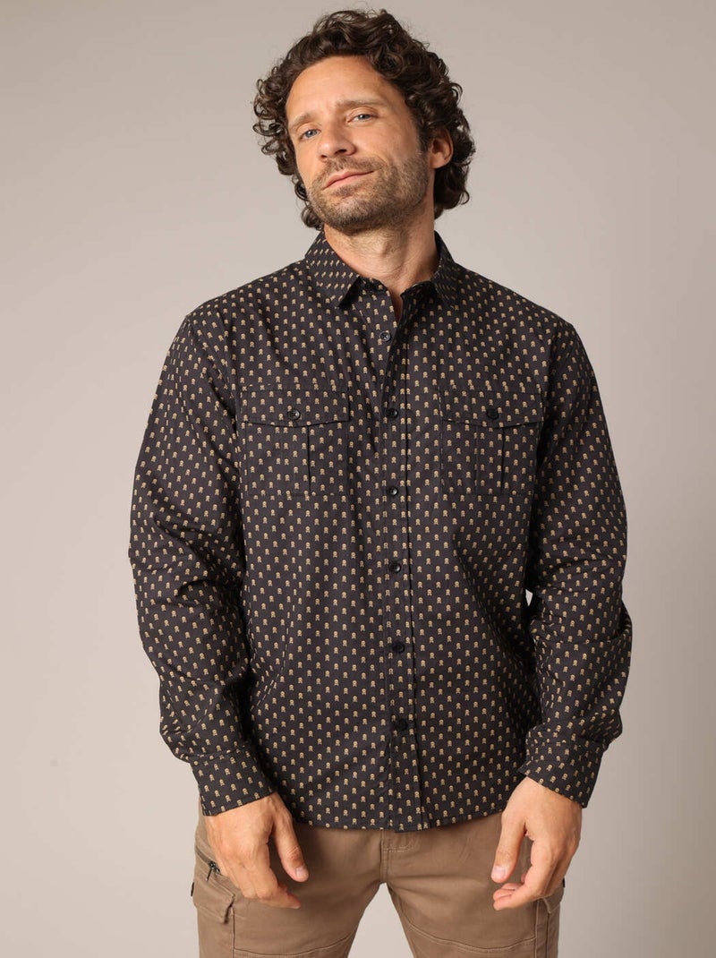 Chemise imprimée en 100% coton
 'Deeluxe' Noir - Kiabi