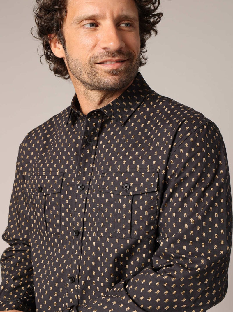 Chemise imprimée en 100% coton 'Deeluxe' Noir - Kiabi