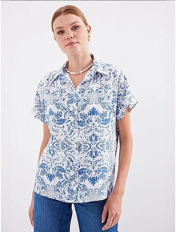 Chemise imprimée en crêpe à boutons bdart