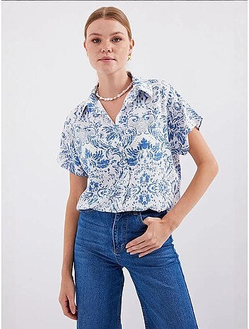 Chemise imprimée en crêpe à boutons bdart