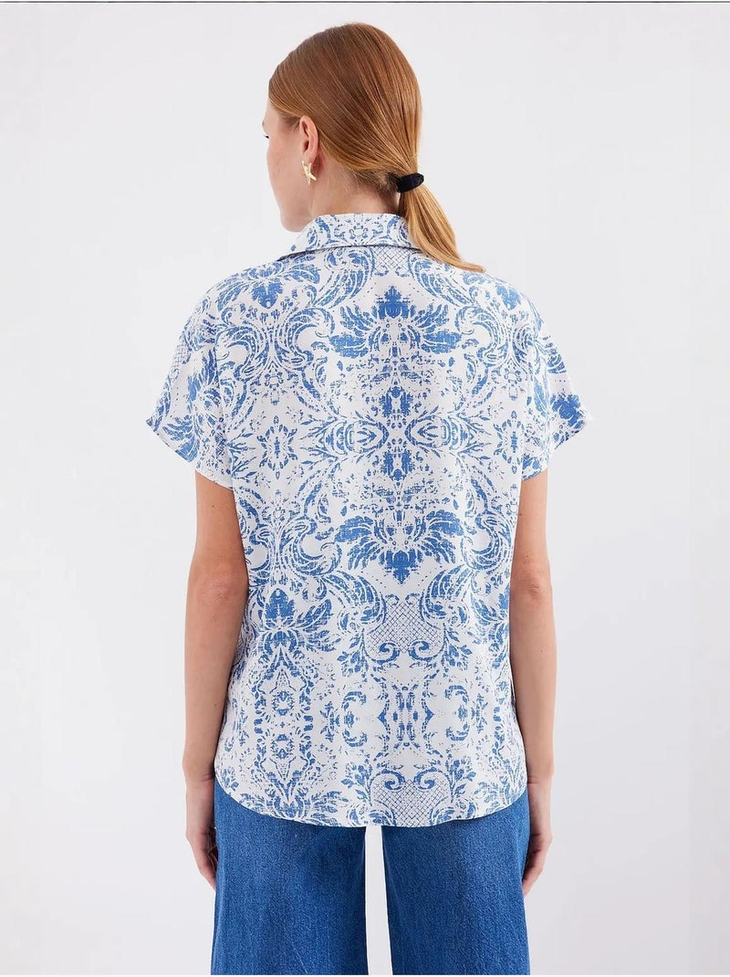 Chemise imprimée en crêpe à boutons bdart Bleu gris - Kiabi