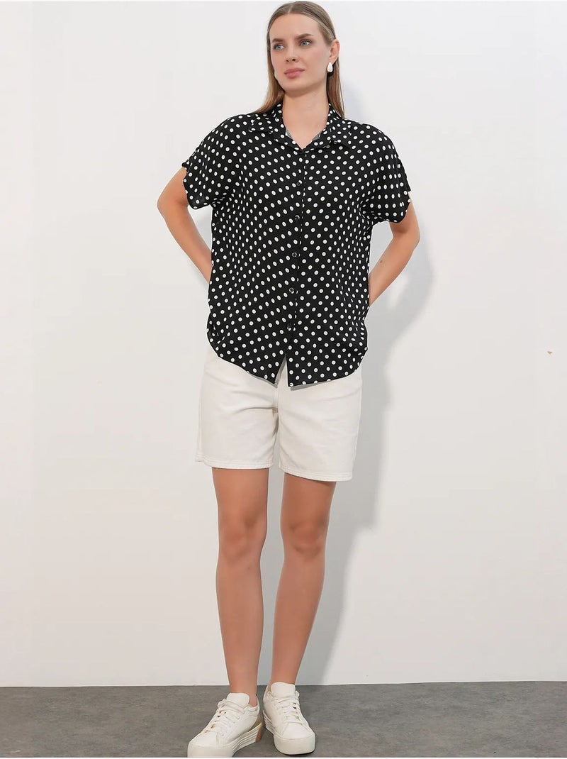 Chemise imprimée en crêpe à boutons bdart Noir - Kiabi