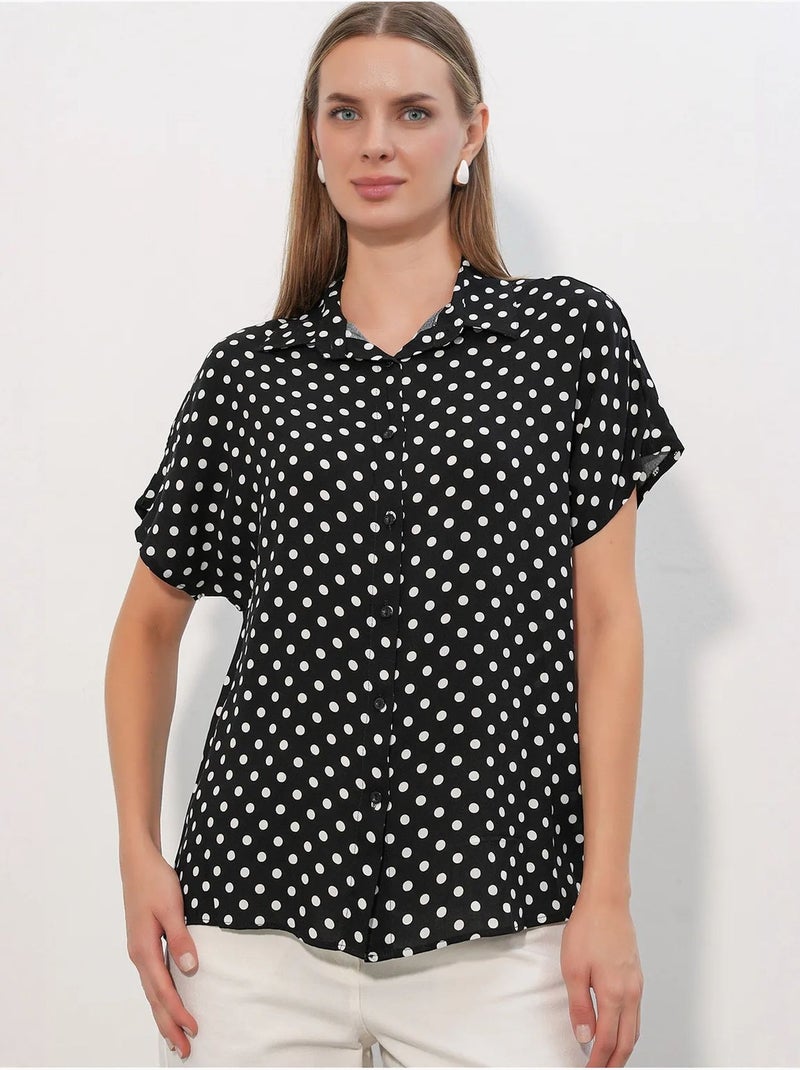Chemise imprimée en crêpe à boutons bdart Noir - Kiabi