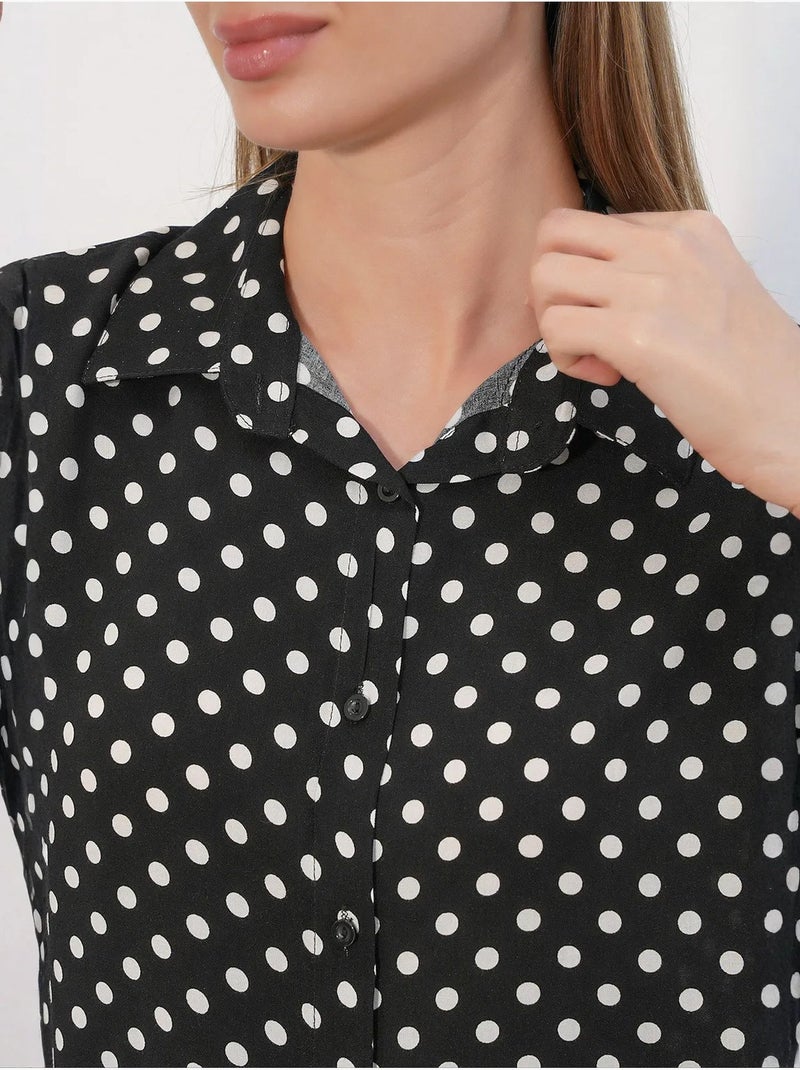 Chemise imprimée en crêpe à boutons bdart Noir - Kiabi