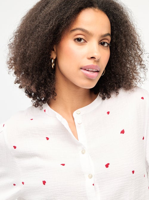 Chemise imprimée en gaze de coton - Kiabi