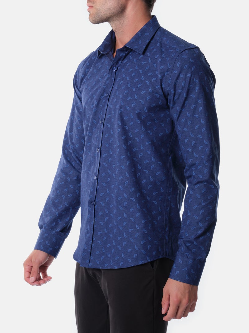 Chemise imprimée manches longues Bleu marine - Kiabi