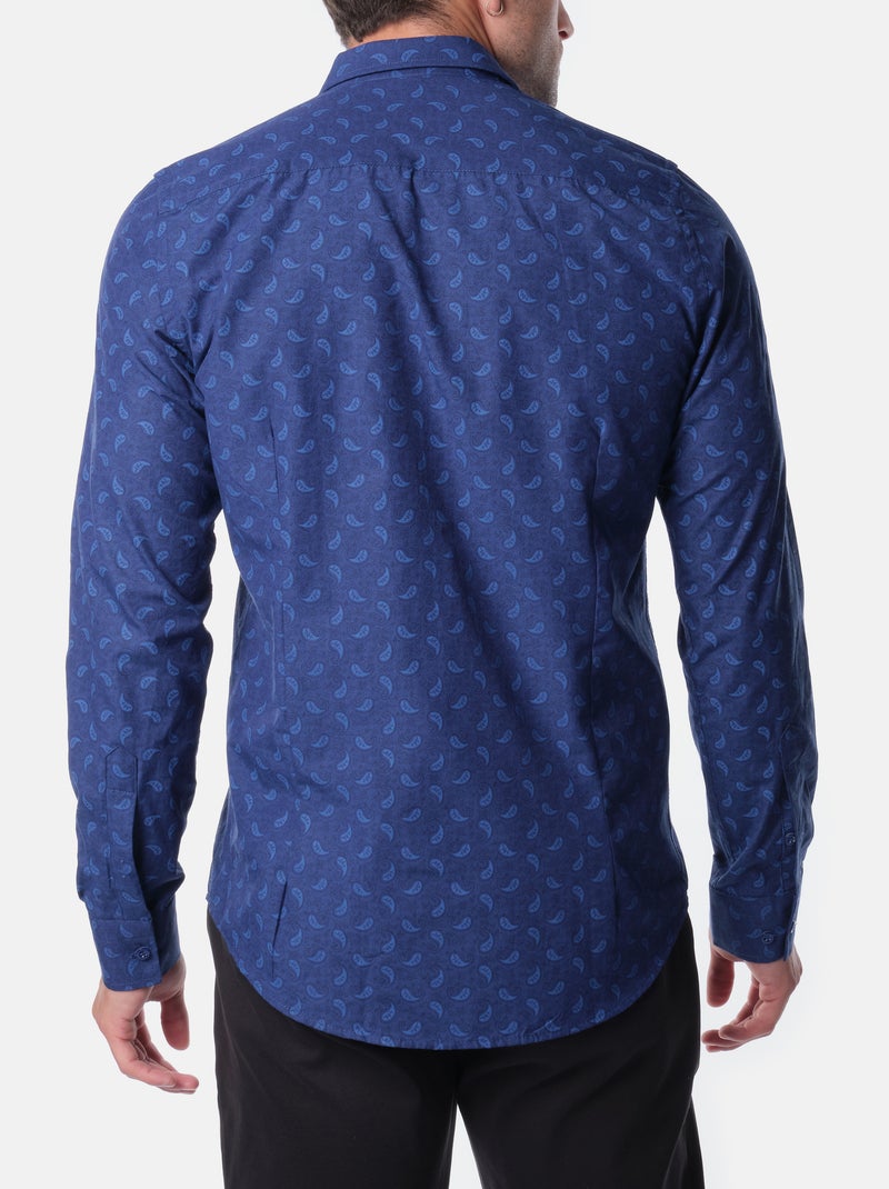 Chemise imprimée manches longues Bleu marine - Kiabi