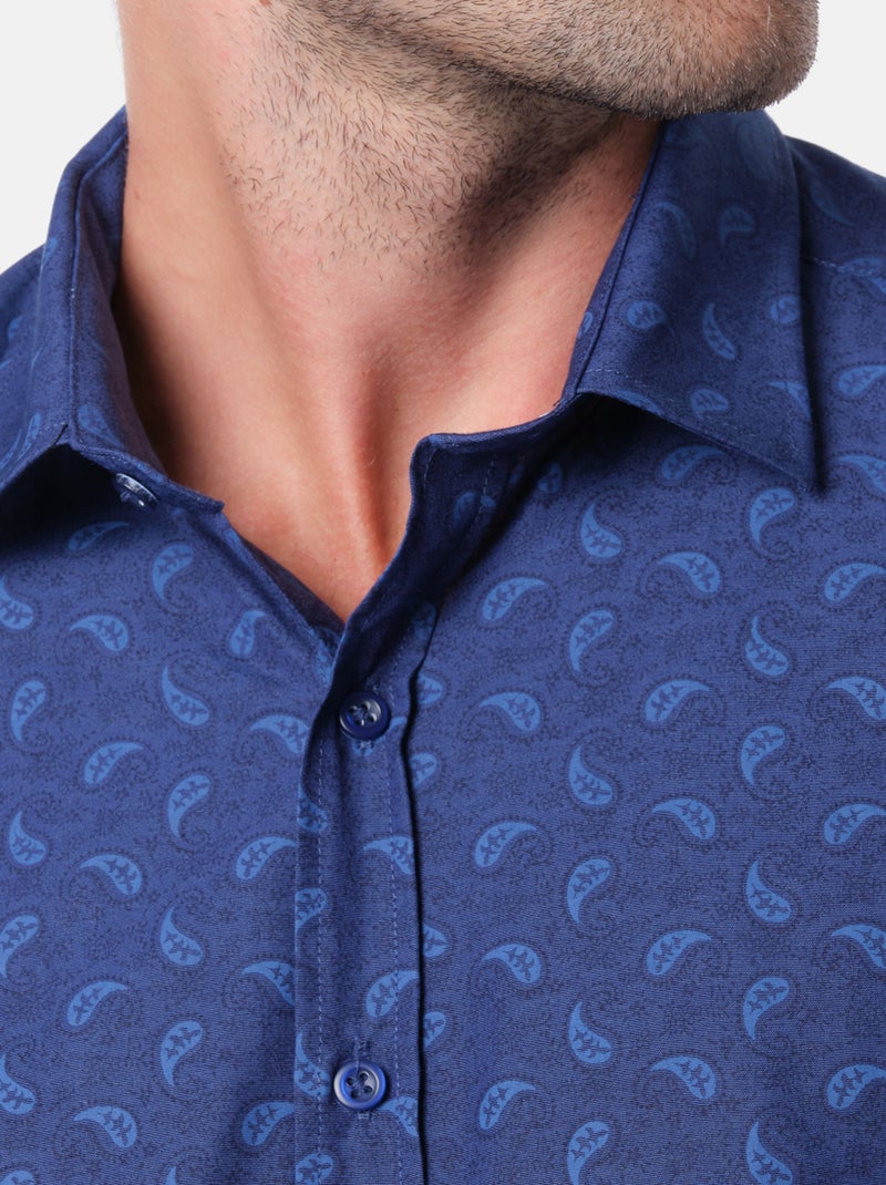 Chemise imprimée manches longues Bleu marine - Kiabi