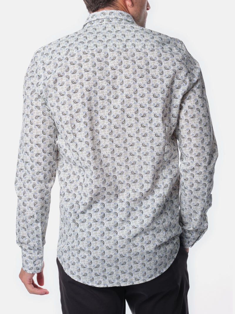 Chemise imprimée manches longues Kaki - Kiabi