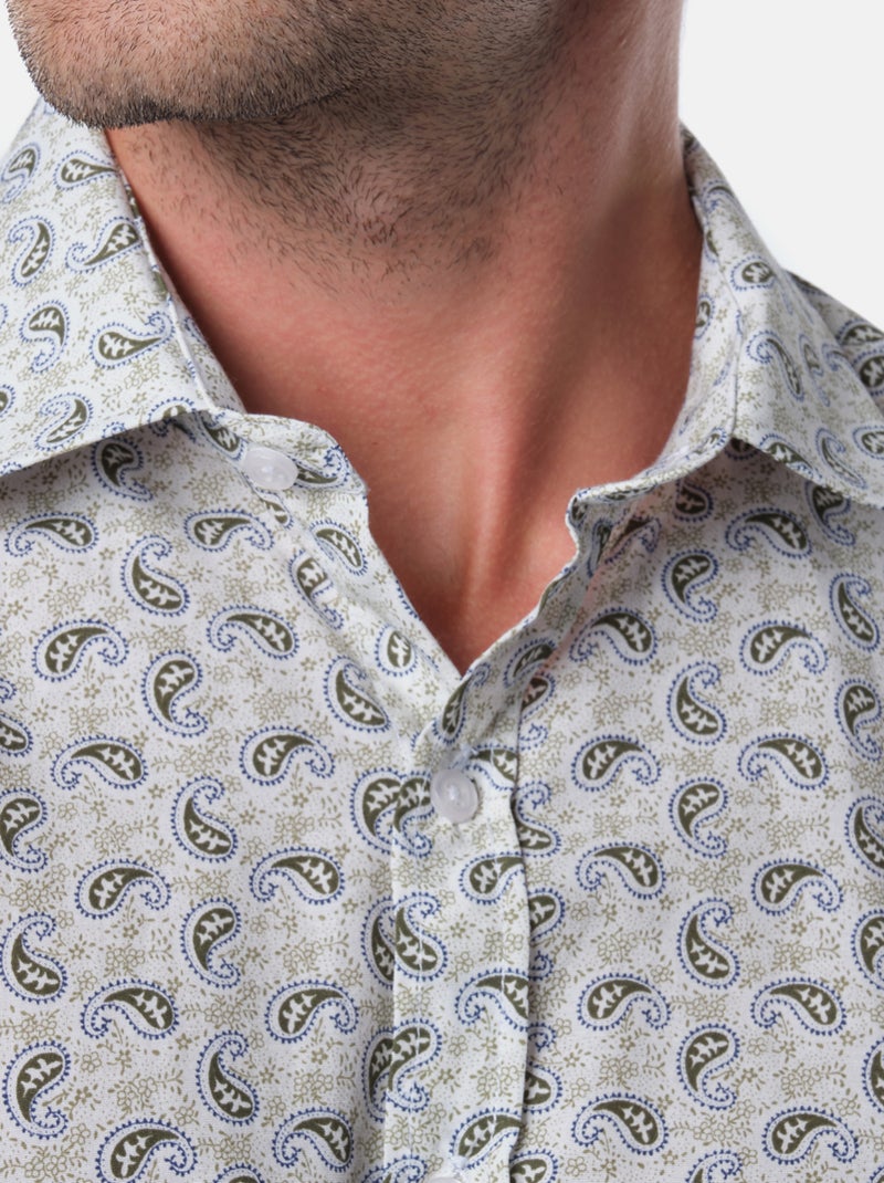 Chemise imprimée manches longues Kaki - Kiabi