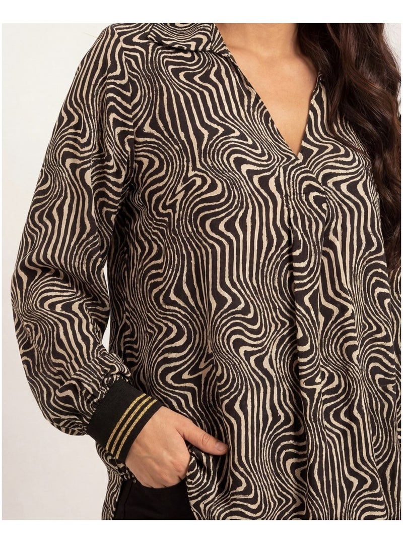 Chemise imprimée OZANA Noir - Kiabi