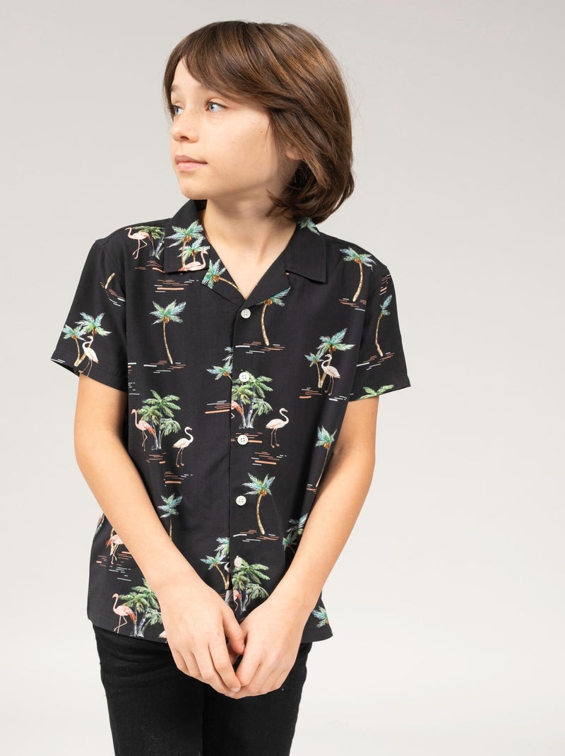 Chemise imprimée palmiers 'Deeluxe' Noir - Kiabi