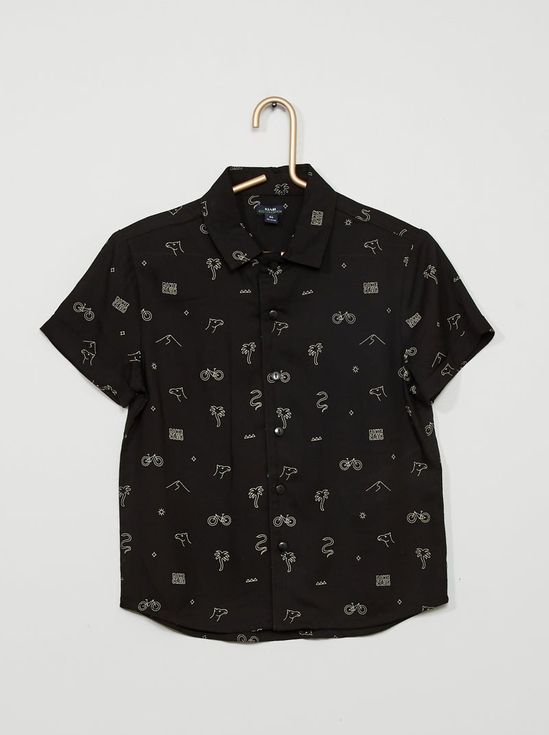 Chemise imprimée 'vélo' 'chameau' Noir - Kiabi