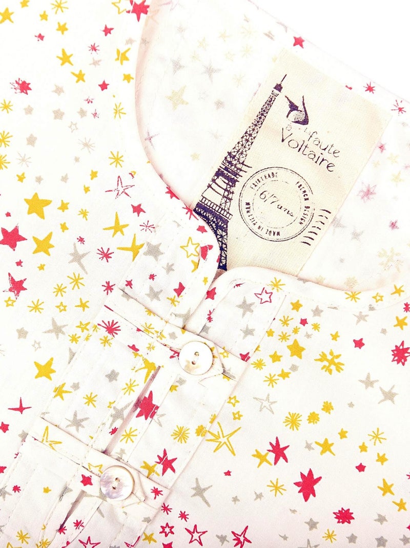 Chemise Intersaison   Coton  Étoiles   ROBINSON - La Faute à Voltaire Blanc Multicolore - Kiabi