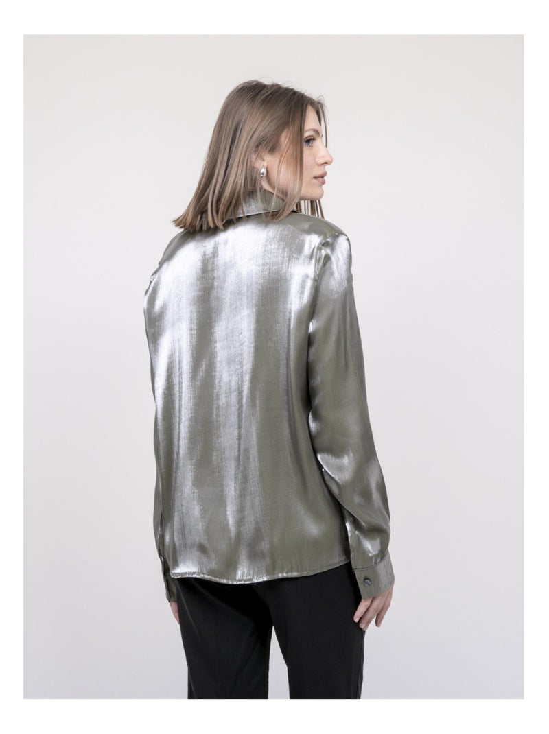 Chemise irisée ORIANA Kaki - Kiabi