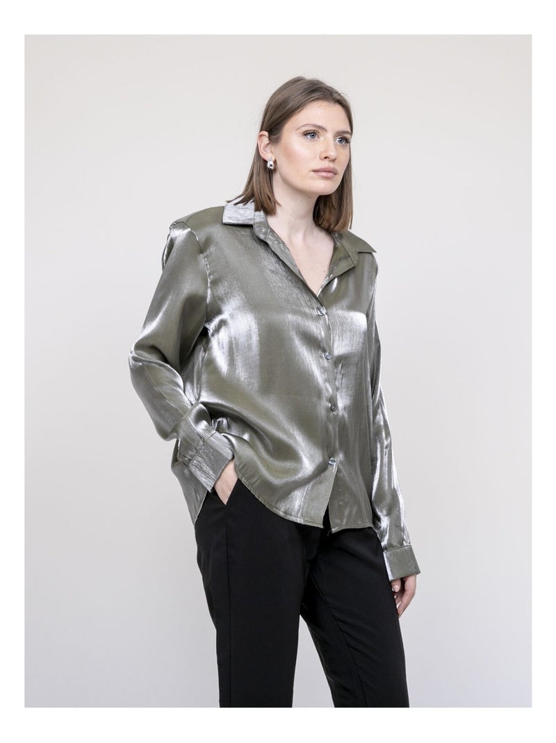 Chemise irisée ORIANA Kaki - Kiabi
