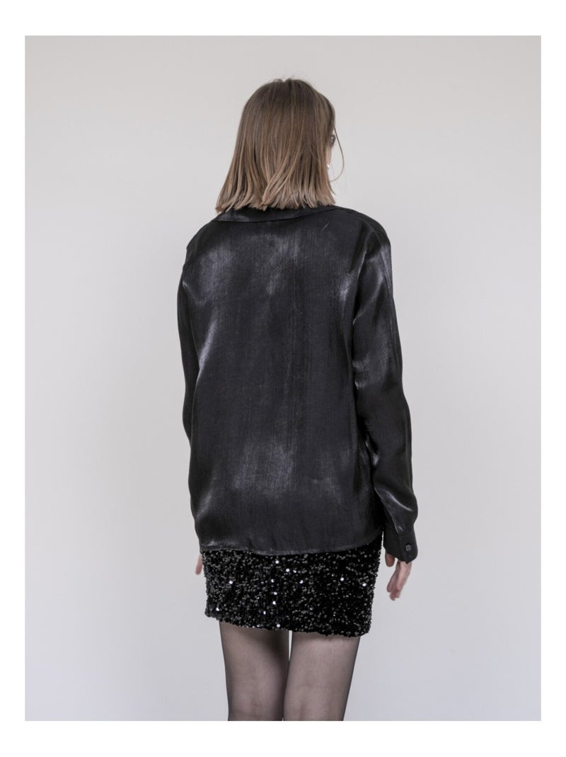 Chemise irisée ORIANA Noir - Kiabi