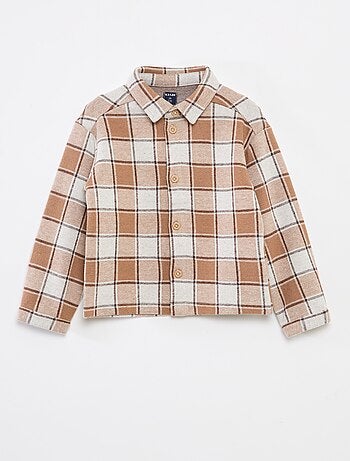 Chemise jacquard à carreaux en coton