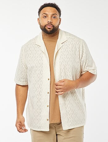 Chemise jacquard à manches courtes
