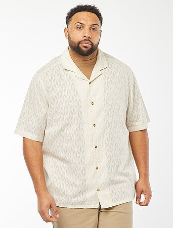 Chemise jacquard à manches courtes