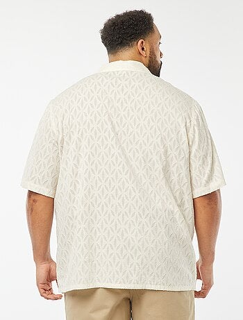 Chemise jacquard à manches courtes
